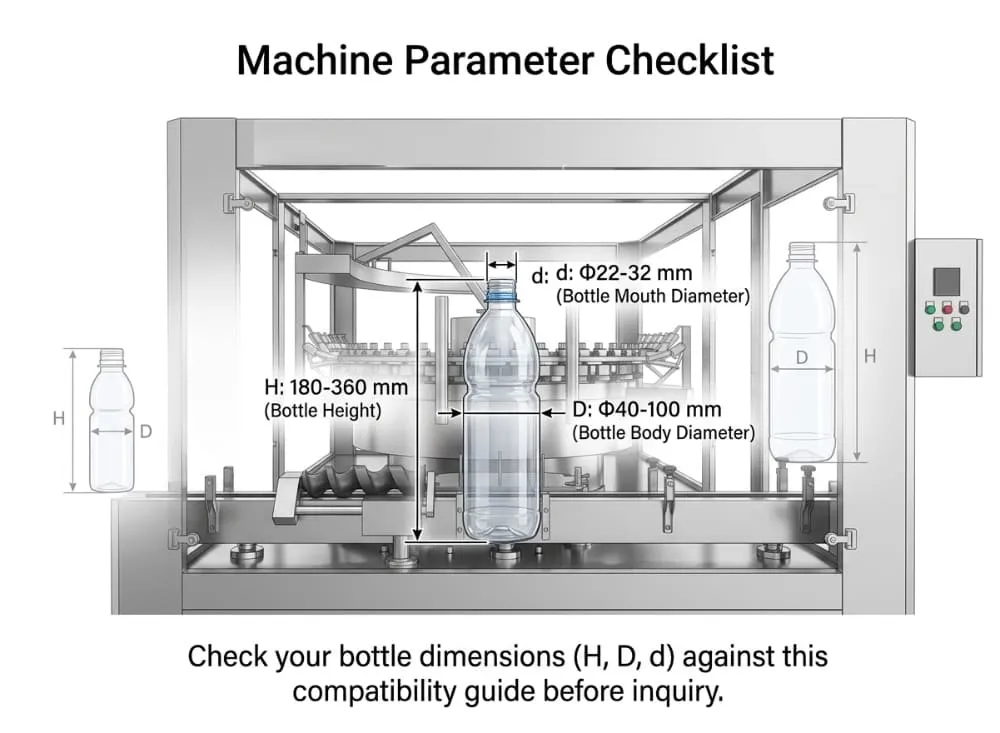 Bottle size matching for QSP Series automatic rotary rinsing machine