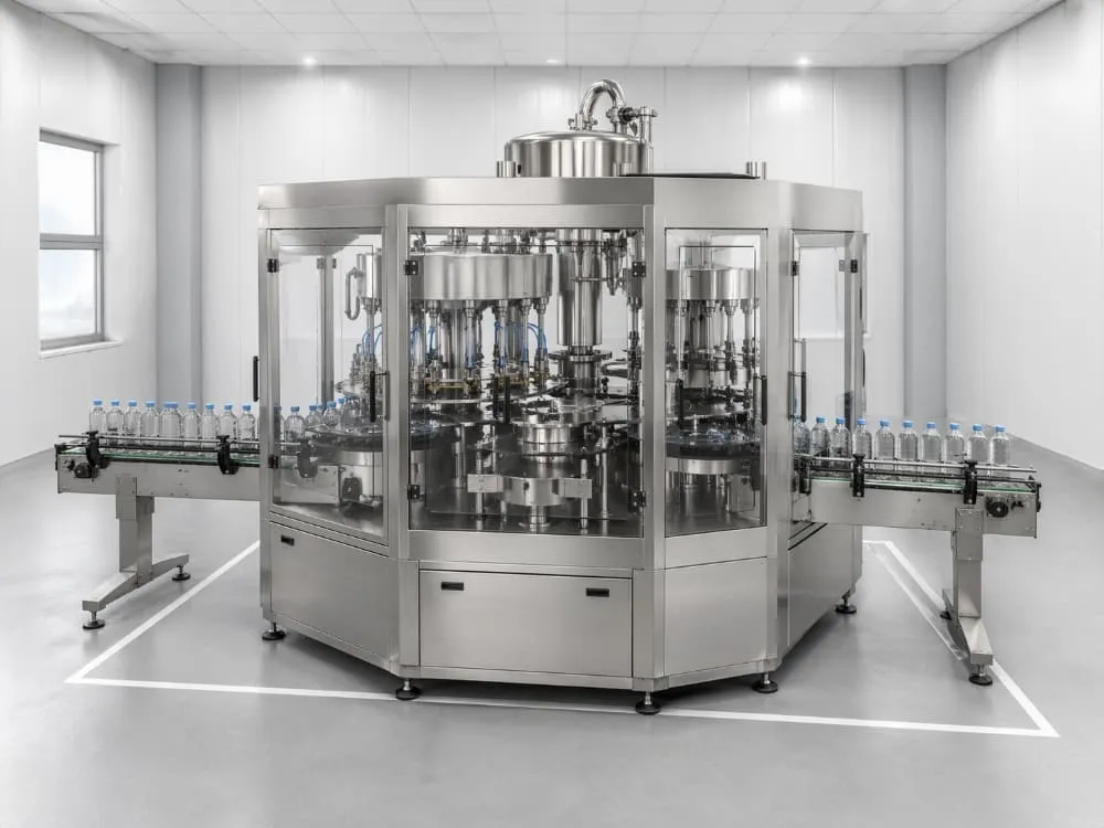Compact monoblock filling system for projects with limited floor space