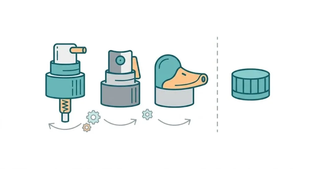 Complex closure type packaging challenge icon