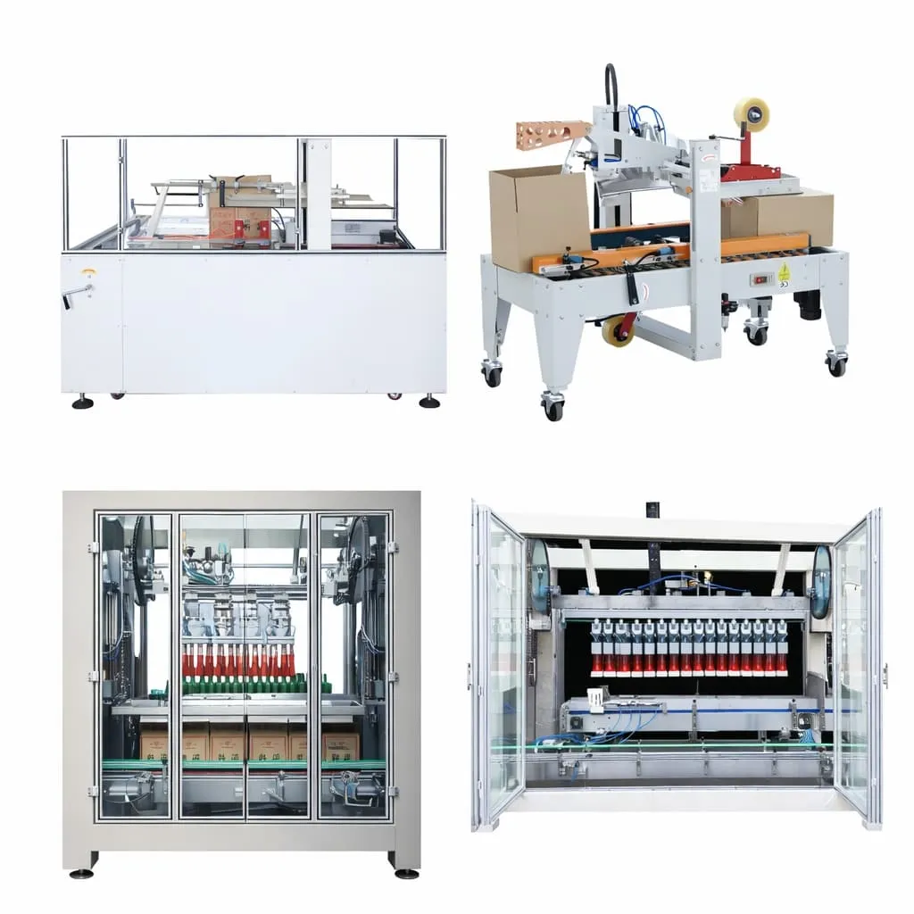 End-of-line packing and palletizing equipment for bottled product lines