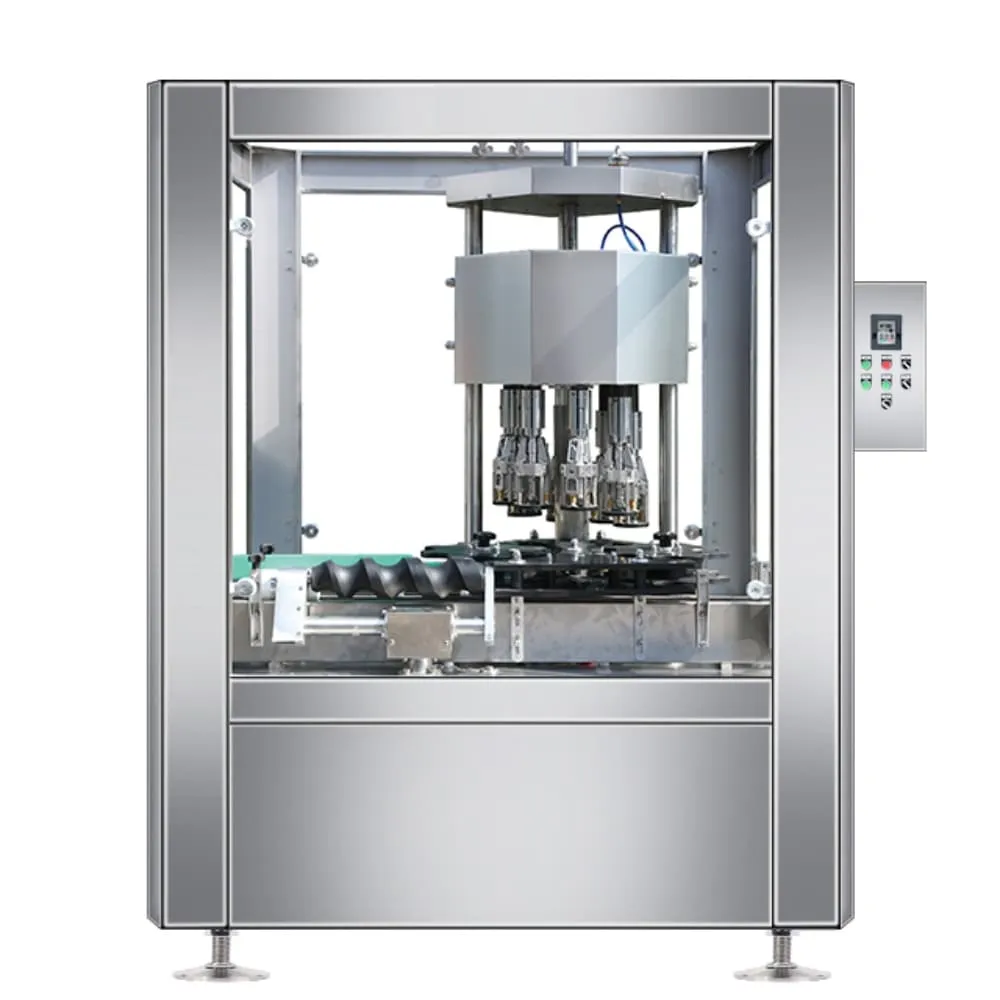 FW Series ROPP capping machine for pilfer-proof aluminum caps on glass bottle lines-6 heads