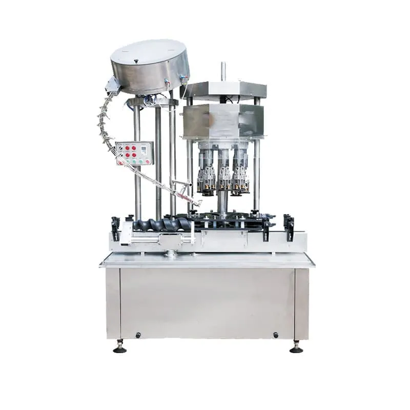 FW aluminum ROPP capper for pilfer-proof caps on glass bottles with automatic cap sorting