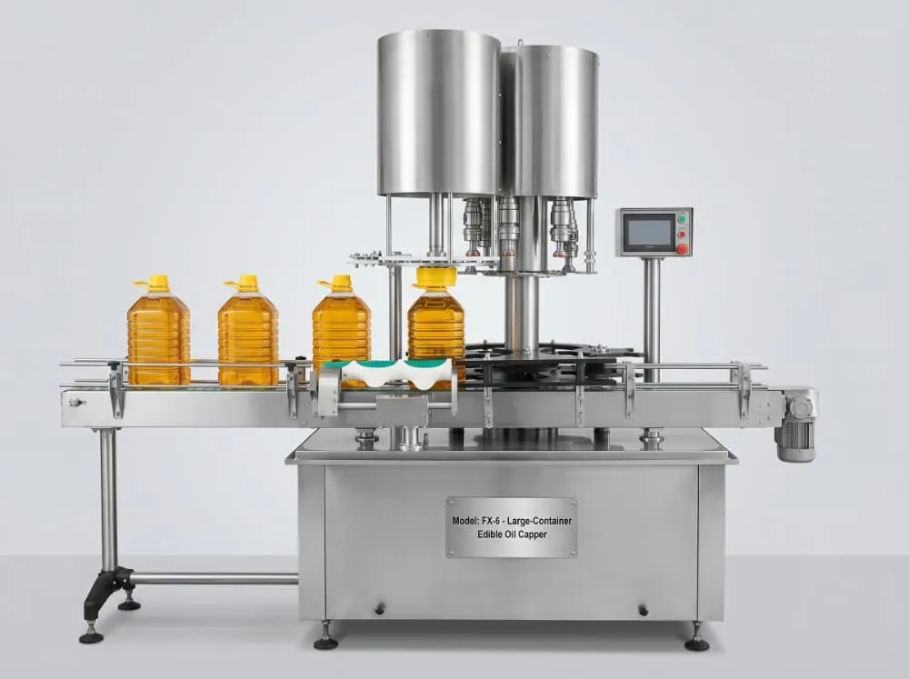 Large-barrel plastic screw cap project matched with FX-6 large-barrel capping machine