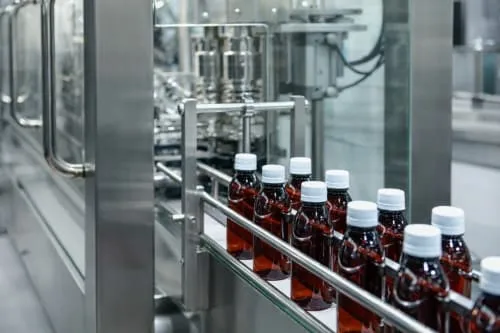 Pharmaceutical liquid bottling line for small bottle filling capping labeling and secondary packing