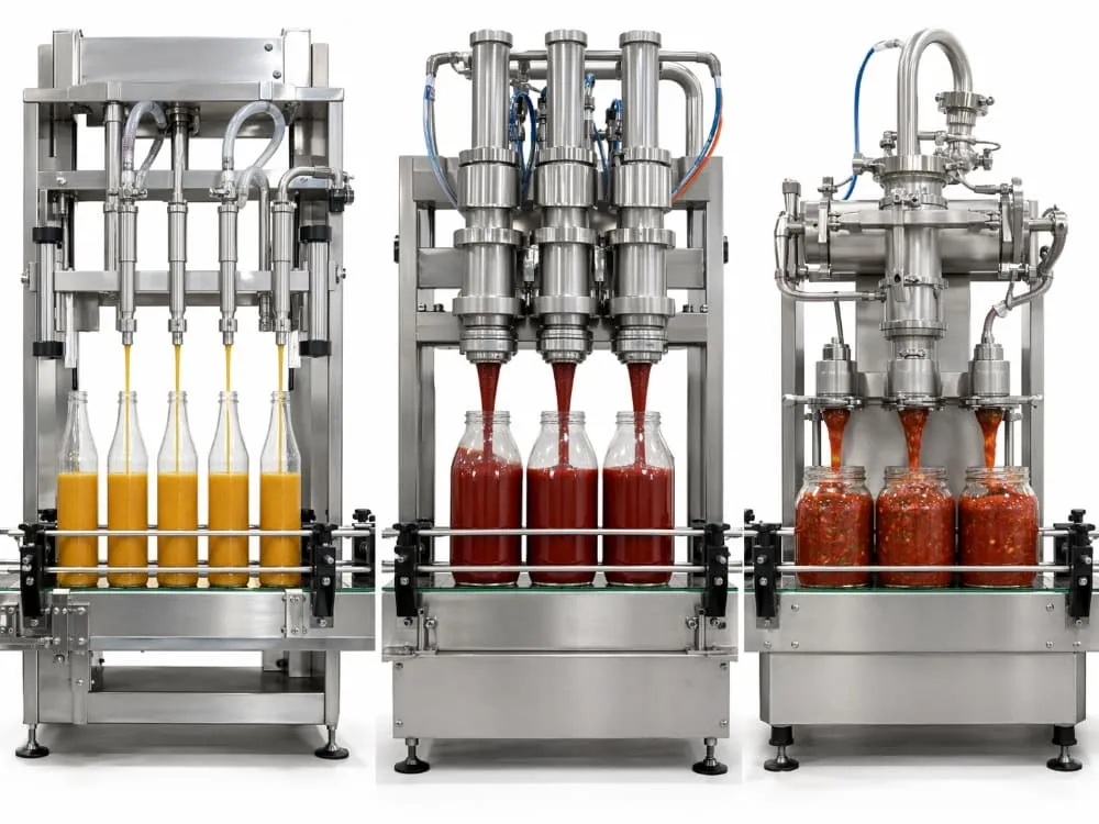 Sauce and condiment filling equipment differences based on viscosity and particulates