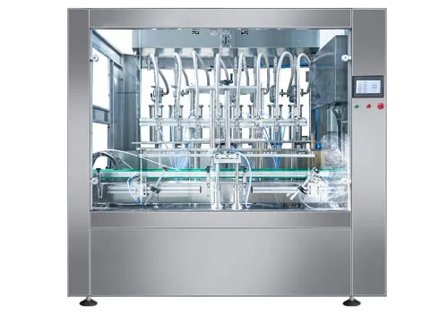 Servo-driven linear piston filling machine for viscous liquids and edible oil