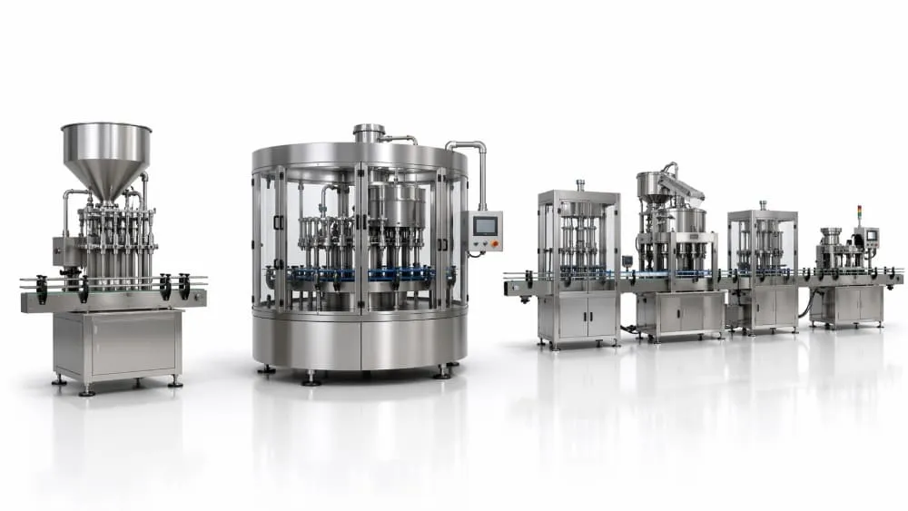 Structural comparison of standalone machine monoblock system and complete filling line