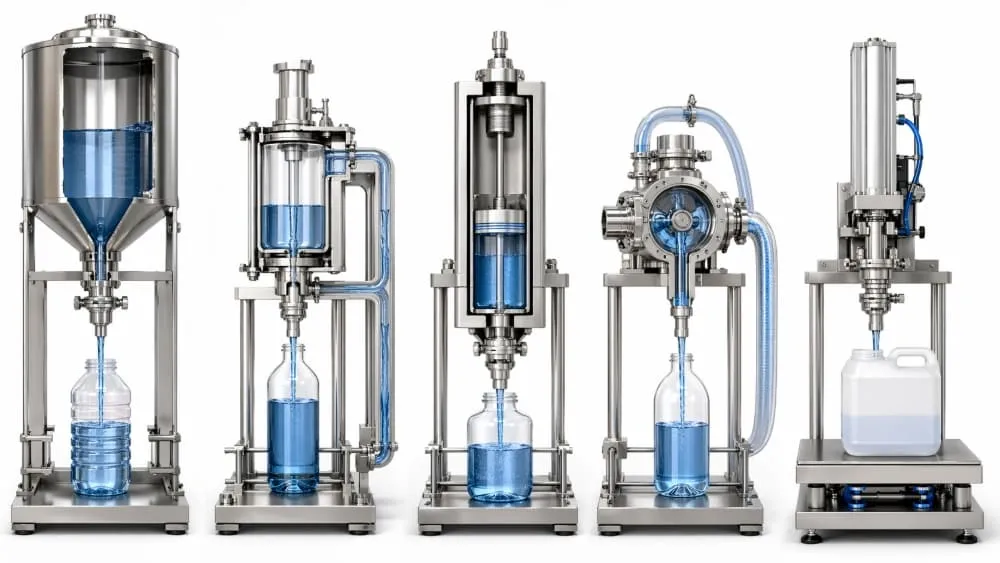 Technical comparison of gravity overflow piston pump and net weight liquid filling methods