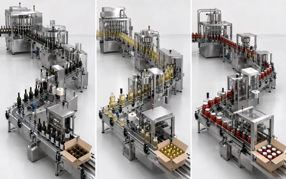 Wine edible oil and sauce bottling line equipment configuration comparison